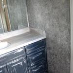Bathroom walls after stone and color